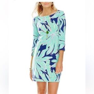Lilly Pulitzer Sophie Dress with Cuffed 3/4 Sleeves in Palm Tree